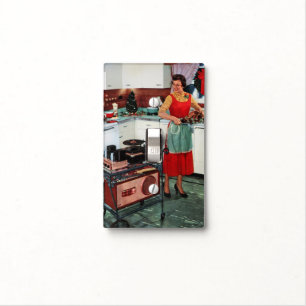 Vintage Housewife 1950s Light Plate Cover