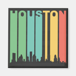 Vintage Houston Cityscape Magnet