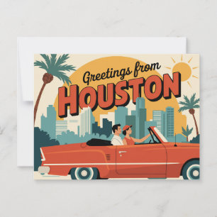 Vintage Houston Postcard Greetings from Houston