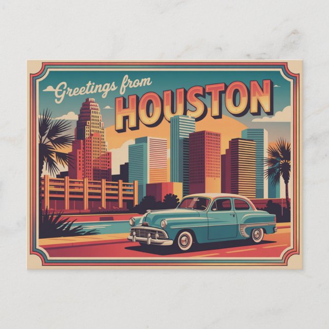 Vintage Houston Postcard | Greetings from Houston (Front)