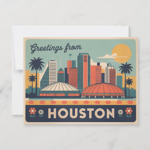 Vintage Houston Postcard Greetings from Houston