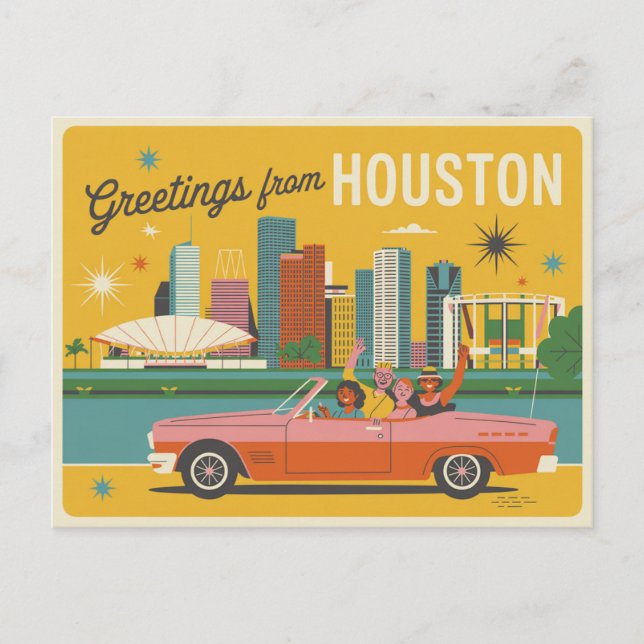 Vintage Houston Postcard | Greetings from Houston (Front)