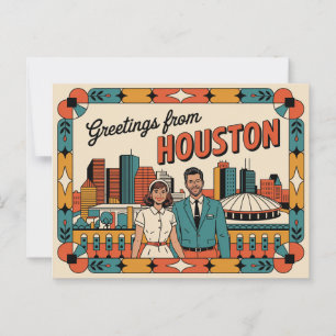 Vintage Houston Postcard Greetings from Houston