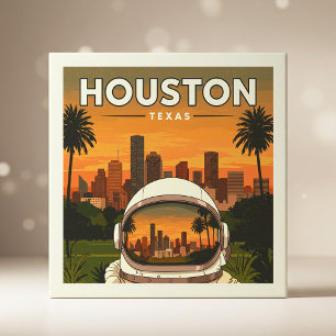 Vintage Houston Texas Ceramic Tile