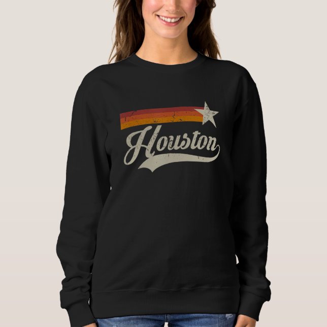 Vintage Houston Texas Houston Baseball Proud Sweatshirt (Front)