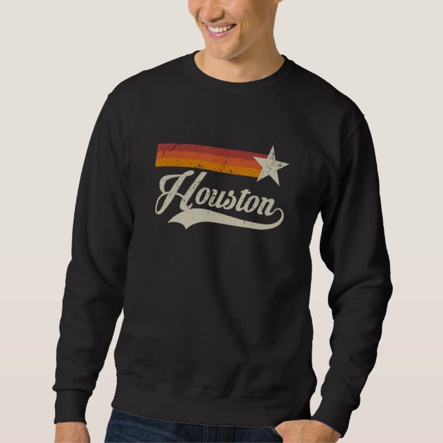 Vintage Houston Texas Houston Baseball Proud Sweatshirt (Front)