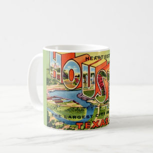 Vintage Houston Texas Postcard Coffee Mug