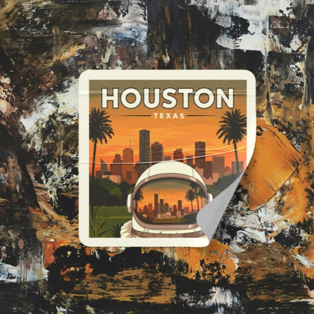Vintage Houston Texas Square Sticker (Creator Uploaded)