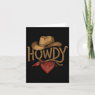 Vintage Howdy Cowboy Retro Western Howdy Cowboy  Card
