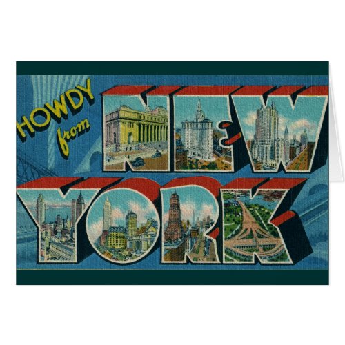 Vintage Howdy from New York Card