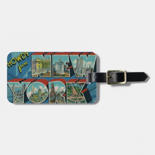 Vintage Howdy from New York Luggage Tag
