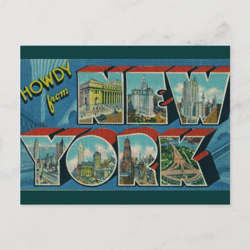 Vintage Howdy from New York Postcard