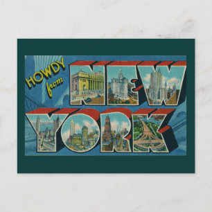 Vintage Howdy from New York Postcard