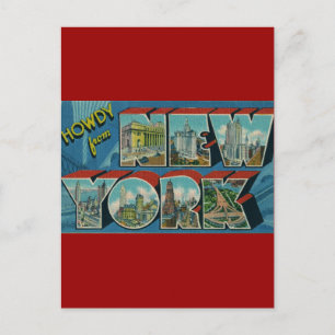 Vintage Howdy from New York Postcard
