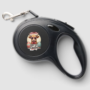 Vintage Howdy Honey Easter Highland Cow Cute Bunny Retractable Pet Leash