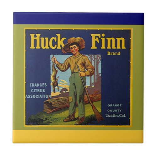 Vintage Huck Finn California Citrus Produce Label Tile