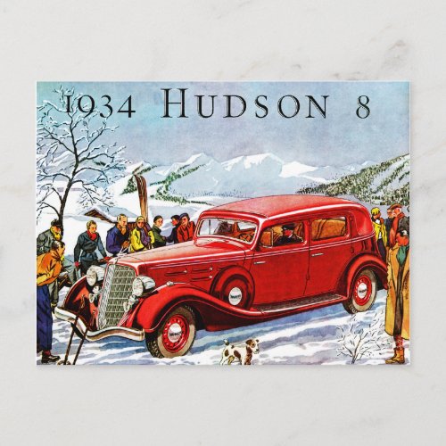 Vintage Hudson Automobile Ad Postcard