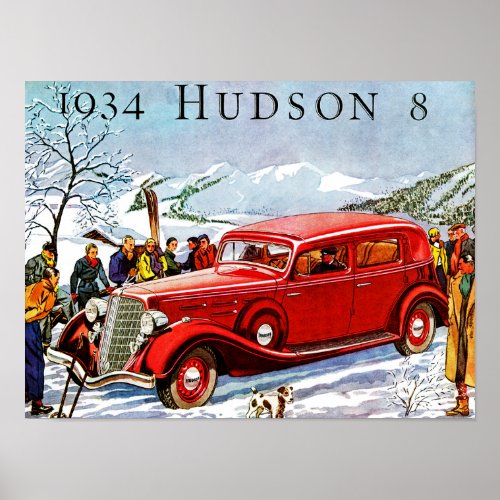 Vintage Hudson Automobile Ad Poster