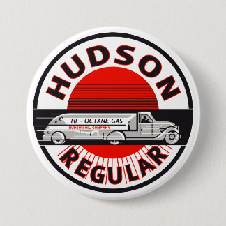 Vintage Hudson Regular gasoline sign Button