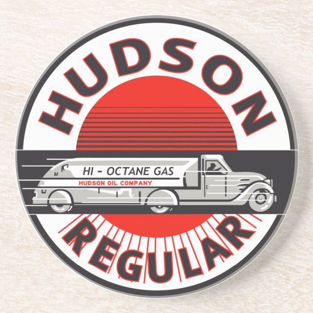 Vintage Hudson Regular gasoline sign Drink Coaster (Front)
