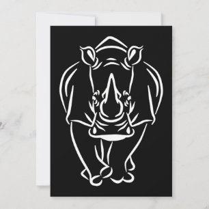 Vintage Huge Rhino Brilliant Animal Gift Thank You Card
