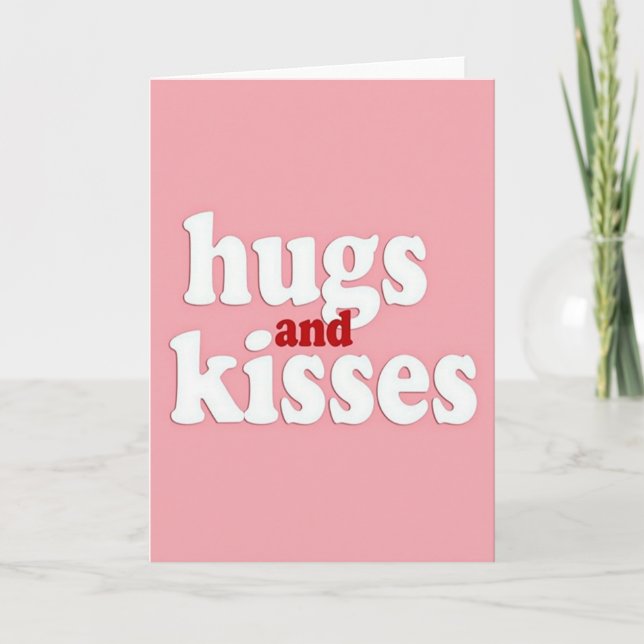 Vintage Hugs Kisses Card (Front)