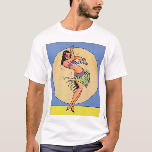 Vintage Hula Dancing Girl T_Shirt