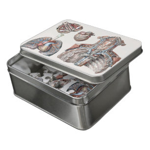 Vintage Human Anatomy Chest, Organs, Eyes Jigsaw Puzzle
