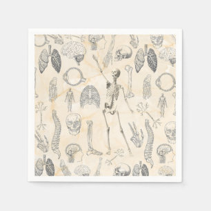 Vintage Human Anatomy Cream Marfil Marble Napkins