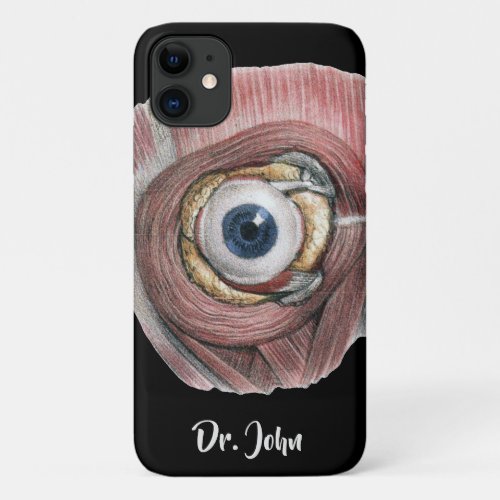 Vintage Human Anatomy Eyeball Eye with Muscles iPhone 11 Case