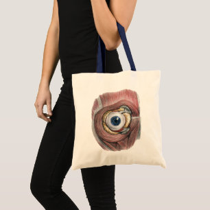 Vintage Human Anatomy, Eyeball Eye with Muscles Tote Bag