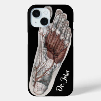 Vintage Human Anatomy Footprint Podiatry Foot iPhone 15 Case
