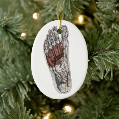 Vintage Human Anatomy Footprint Podiatry Foot Ceramic Ornament