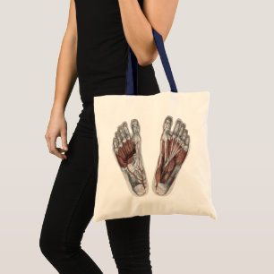 Vintage Human Anatomy Footprint Podiatry Foot Tote Bag
