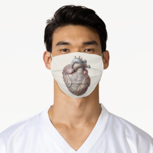 Vintage Human Anatomy Heart Organs Healthy Adult Cloth Face Mask