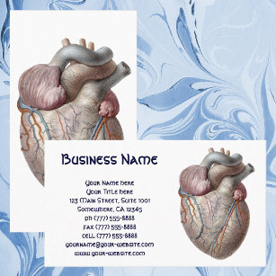 Vintage Human Anatomy Heart Organs Healthy Business Card