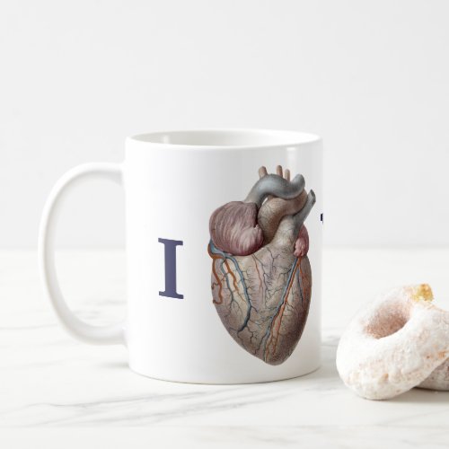 Vintage Human Anatomy I Heart Love You Coffee Mug