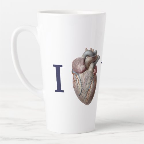 Vintage Human Anatomy I Heart Love You Latte Mug