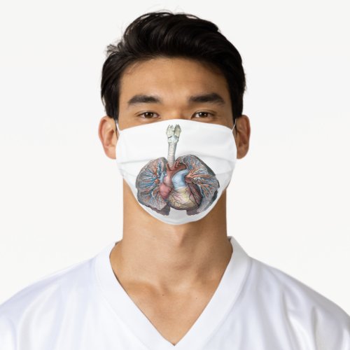 Vintage Human Anatomy Lungs Heart Organs Blood Adult Cloth Face Mask