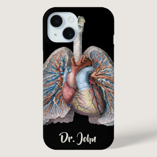 Vintage Human Anatomy Lungs Heart Organs Blood iPhone 15 Case