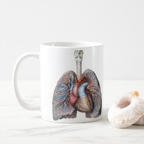 Vintage Human Anatomy Lungs Heart Organs Blood Coffee Mug