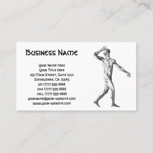 Vintage Human Anatomy Male Body Muscles Business Card