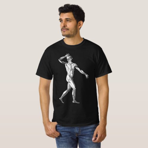 Vintage Human Anatomy Male Body Muscles T_Shirt