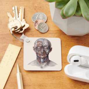 Vintage Human Anatomy Science, Head Throat Nose Keychain