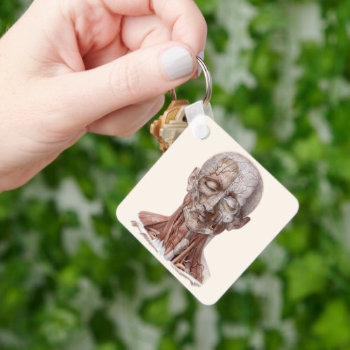 Vintage Human Anatomy Science Head Throat Nose Keychain