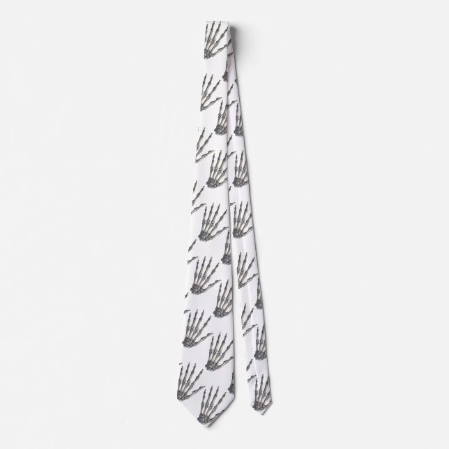 Vintage Human Anatomy Science, Skeleton Hands Tie (Front)