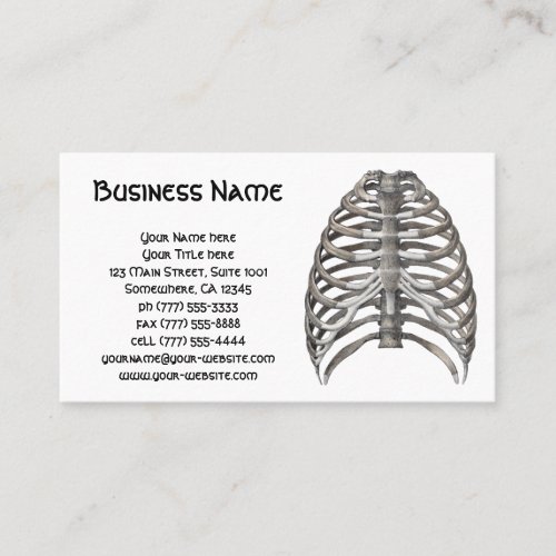 Vintage Human Anatomy Skeleton Skeletal Ribs Bones Business Card