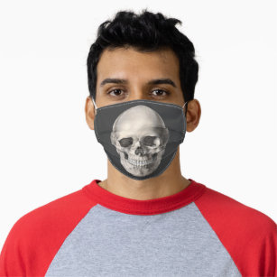 Vintage Human Anatomy Skull, Halloween Skeleton Adult Cloth Face Mask