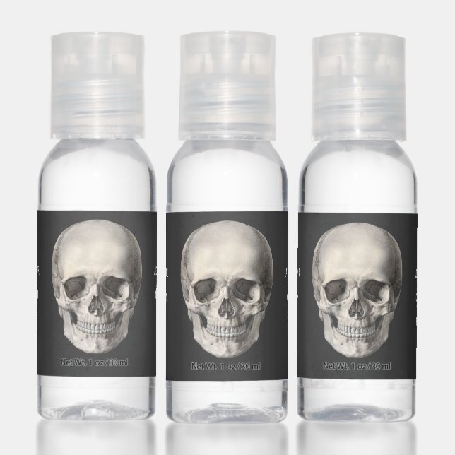 Vintage Human Anatomy Skull, Halloween Skeleton Hand Sanitizer (Set)