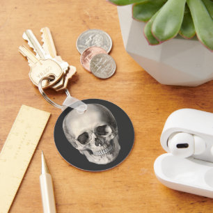 Vintage Human Anatomy Skull, Halloween Skeleton Keychain